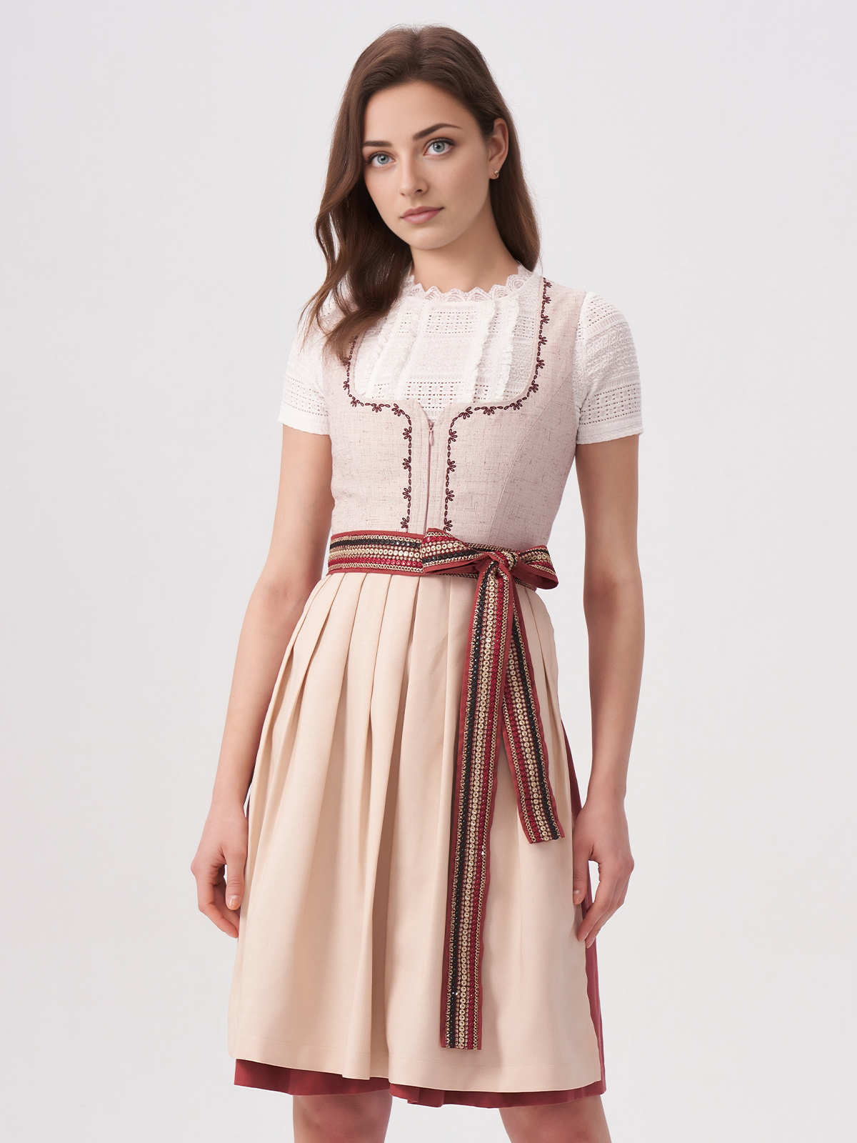 Dirndl Langarm in Rosa