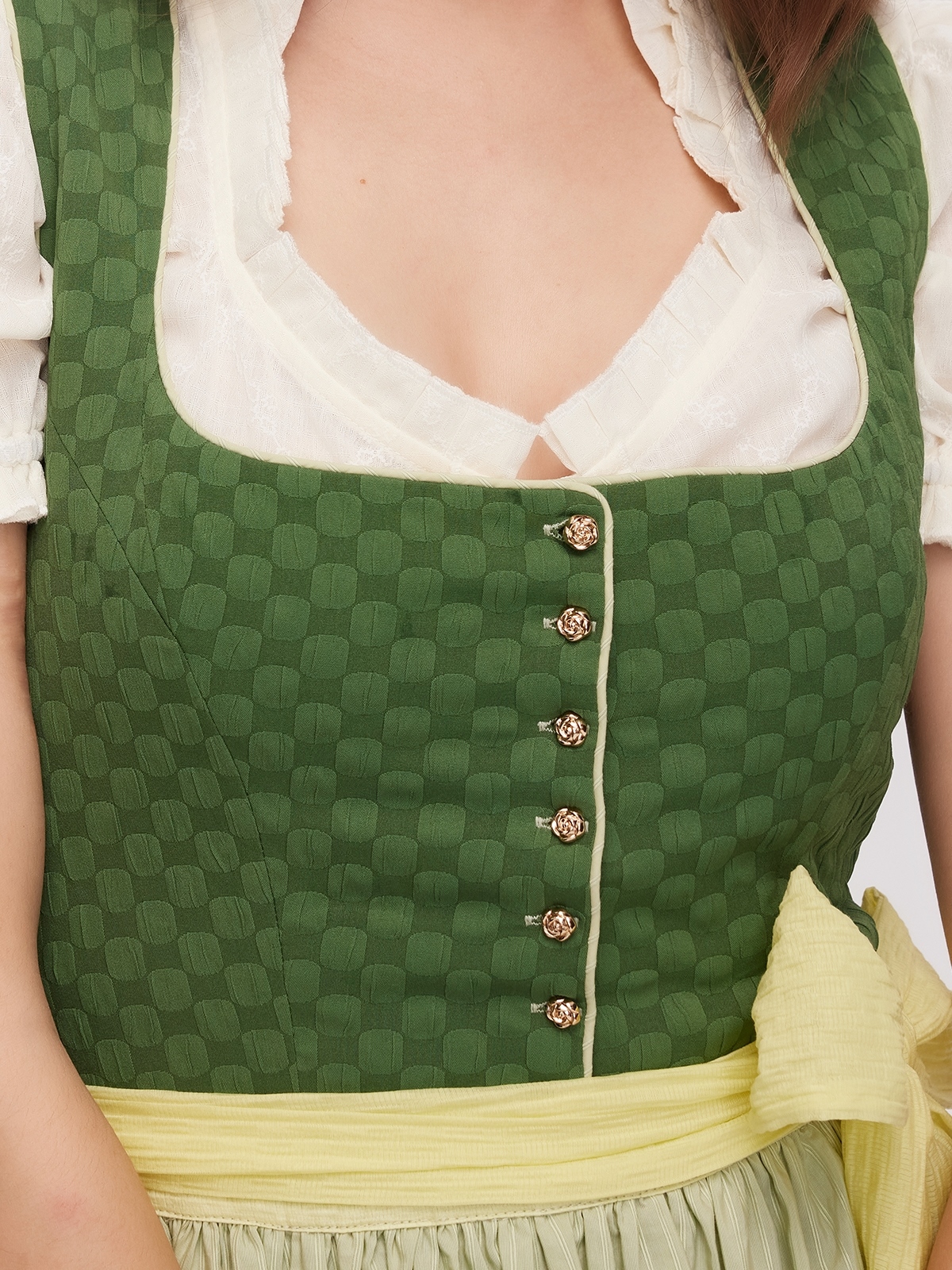 Modernes Langarm Dirndl in Grün