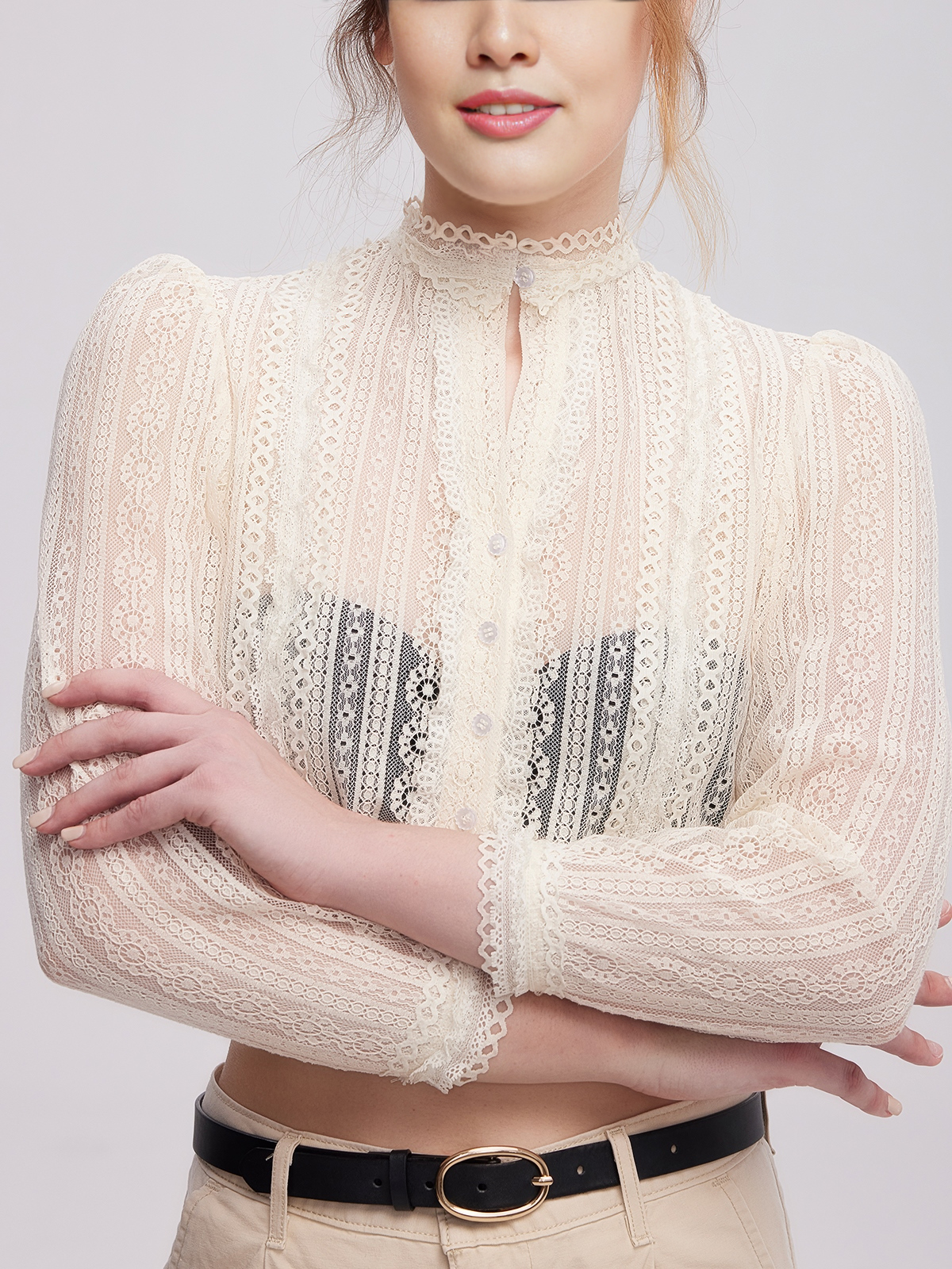 Dirndl-Bluse in Beige