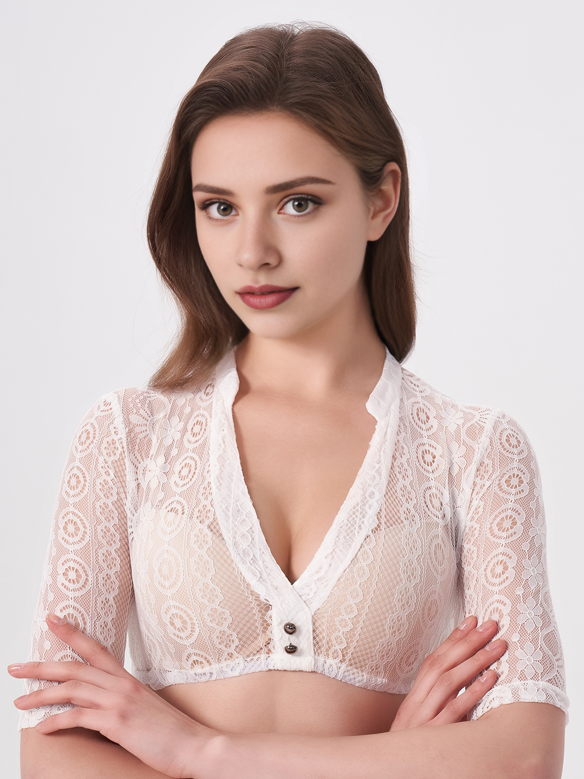 Dirndl Bluse in Weiß