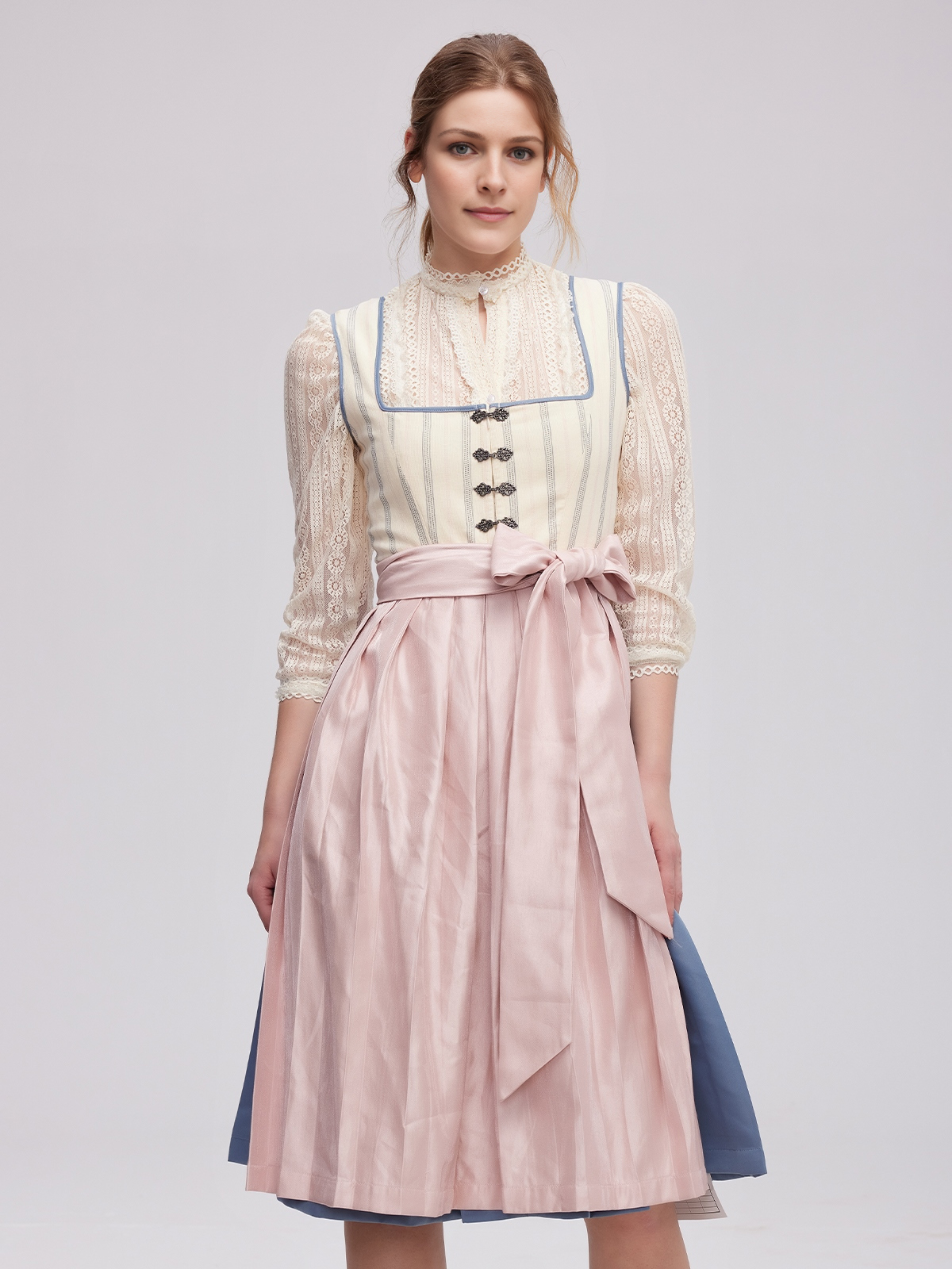 Dirndl Königsblau in Beige
