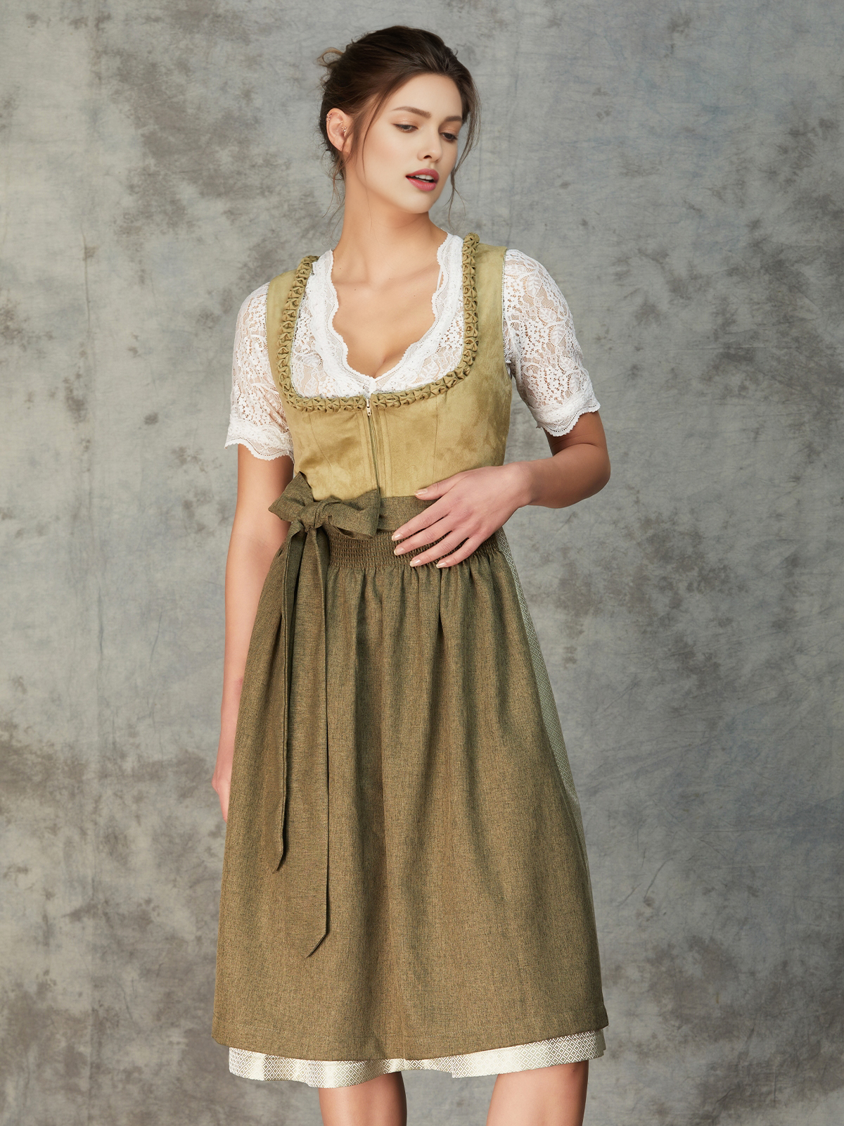 Elegantes grünes Dirndl mit hochwertiger Verarbeitung