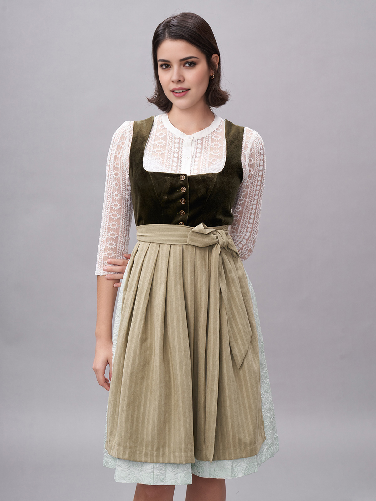 Dirndl Grün Beige