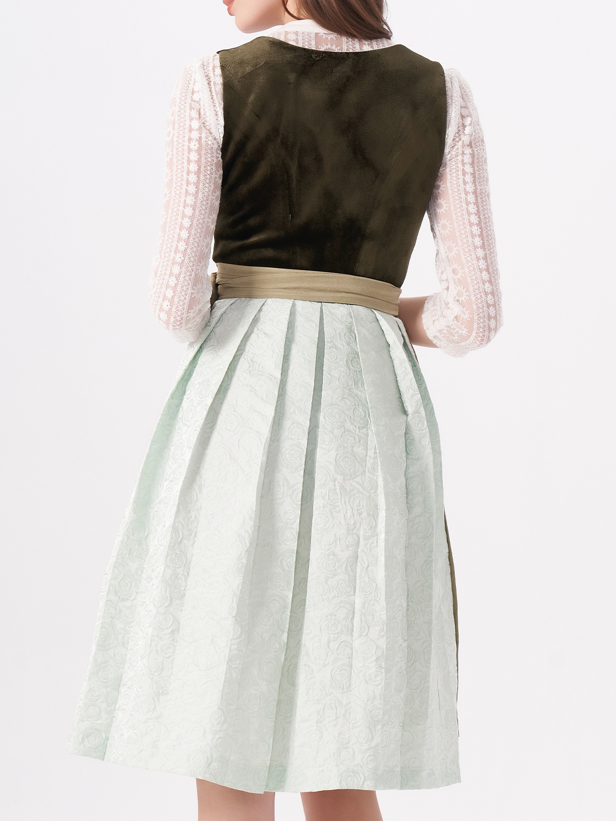 Trachtenbluse Spitze in Grün